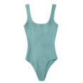 thumbnail image 4 of LOVZFMLL Débardeur Sans Manches à Col Bas Fileté pour Femmes Justaucorps Moulant Vert P, 4 of 4