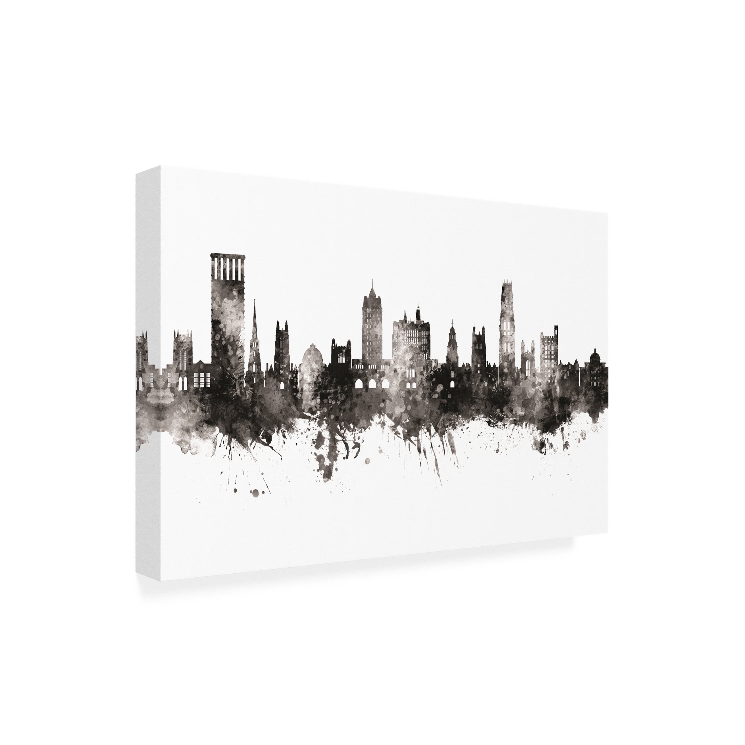 Michael Tompsett 'Yale Connecticut Skyline Black White' Canvas Art