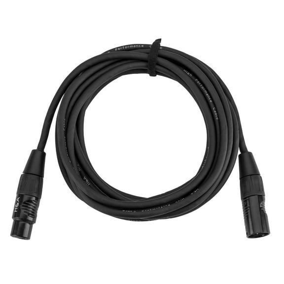 H&A Platinum Pro Quad 15' XLR M to XLR F Microphone Cable with Rean by Neutrik Gold Connectors