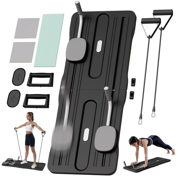2-in-1 Abdominal & Leg Trainer, Purple, Foldable with Counter & Non-Slip Pads, 1 Piece