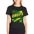 thumbnail image 3 of T-shirt Jamaica Flag Map  Soft Cotton Adult Heat-Transfer Graphic T-Shirt - 180g Breathable Fabric, Unisex Summer Casual Wear with Durable Heat-Printed Design, 3 of 9