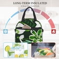 thumbnail image 6 of ZNDUO Reusable Lunch Box, Adjustable Shoulder Strap Vintage Green Flower Pattern Lunch Bag, 6 of 8
