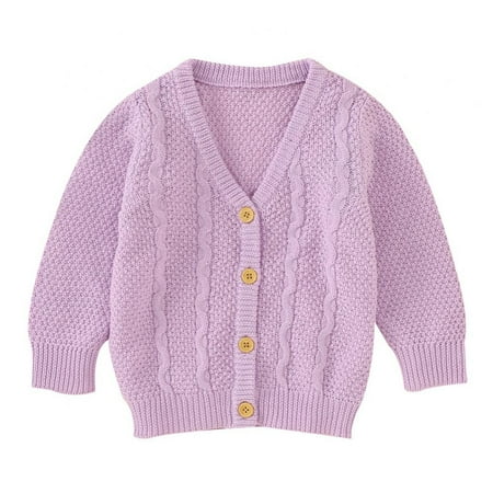 

Infant Baby Boy Girl Long Sleeve Knitted Sweater Button Cardigan Coat Twist Knitwear Jacket Winter Warm Clothes