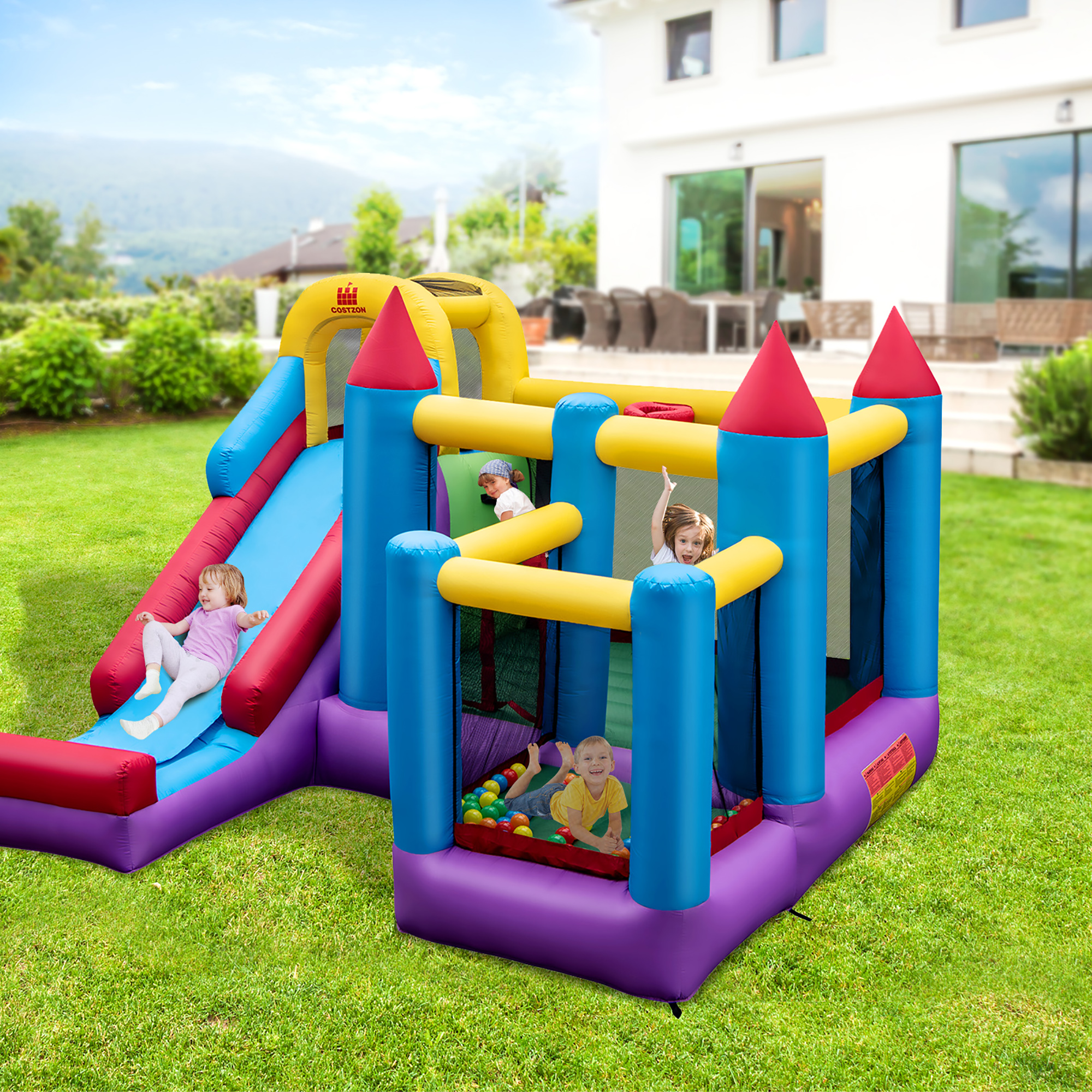 Costway Mighty Inflatable Bounce House Castle Jumper Moonwalk Bouncer Without Blower - image 2 of 10