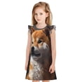thumbnail image 1 of Lukts Pyjama Imprimé Shiba Inu pour Filles Mignon Princesse Manches à Volants Robe de Nuit-TG, 1 of 6