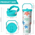 thumbnail image 4 of 30 Oz Tumbler with Handle, Large Capacity Insulated Cups Starfish Travel Mug Western Travel Accessories Home Decor Gifts for Coffee or Tea, 4 of 7