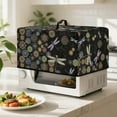 thumbnail image 2 of TSOVTHRID Toaster Oven Cover Microwave Oven Dust Cover Foldable Kitchen Appliance Protector Dirt and Fingerprint Protection, Boho Mandala Floral Dragonfly Black Print, 18.25"W x 14.5"D x 11"H, S, 2 of 7