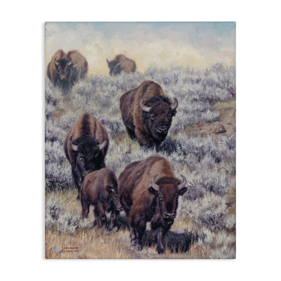 Stupell Industries Rustic Lodge In Search Of New Grass Canvas Art, 16 x 20, by David Graham