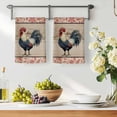 thumbnail image 3 of Farmhouse Roosters Kitchen Towels Set of 4, Countryside Farm Chicken Pink Leaves Absorbent Dish Towels for Kitchen, Microfiber Hand Towel, Quick Drying Tea Towel for Cleaning Decorative Dishcloths, 3 of 7