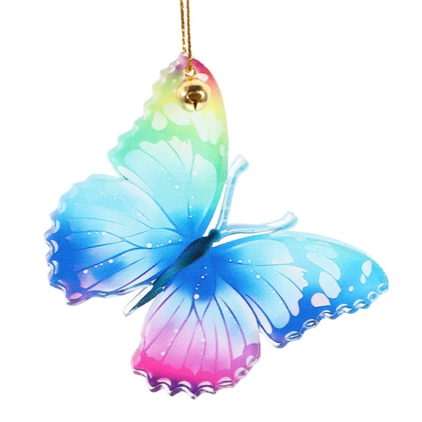 Rearview Mirror Hanging Decor Butterfly Shape Hanging Ornament Car