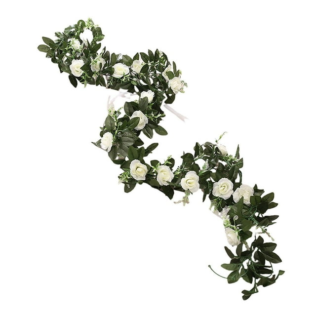 Vid de vegetación, vid floral de seda, flores artificiales, vid de peonía, guirnalda de flores para Blanco