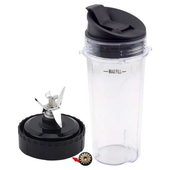 16 oz Cup with Sip & Seal Lid and Blade Assembly Replacement Part 357KKU800 for Nutri Ninja Ultima Blenders BL810 BL820 BL830