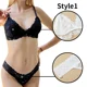 thumbnail image 4 of Conjunto de Sujetador de encaje para mujer, ropa interior Sexy sin aros, Tanga calado, transparente, sin costuras, 4 of 5