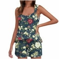 thumbnail image 4 of Women Jogging Suits 2 Piece Set Sleeveless Pajama Set for Women Womens Pj Short Set Loose Fit Floral Print Lounge Set, 4 of 8