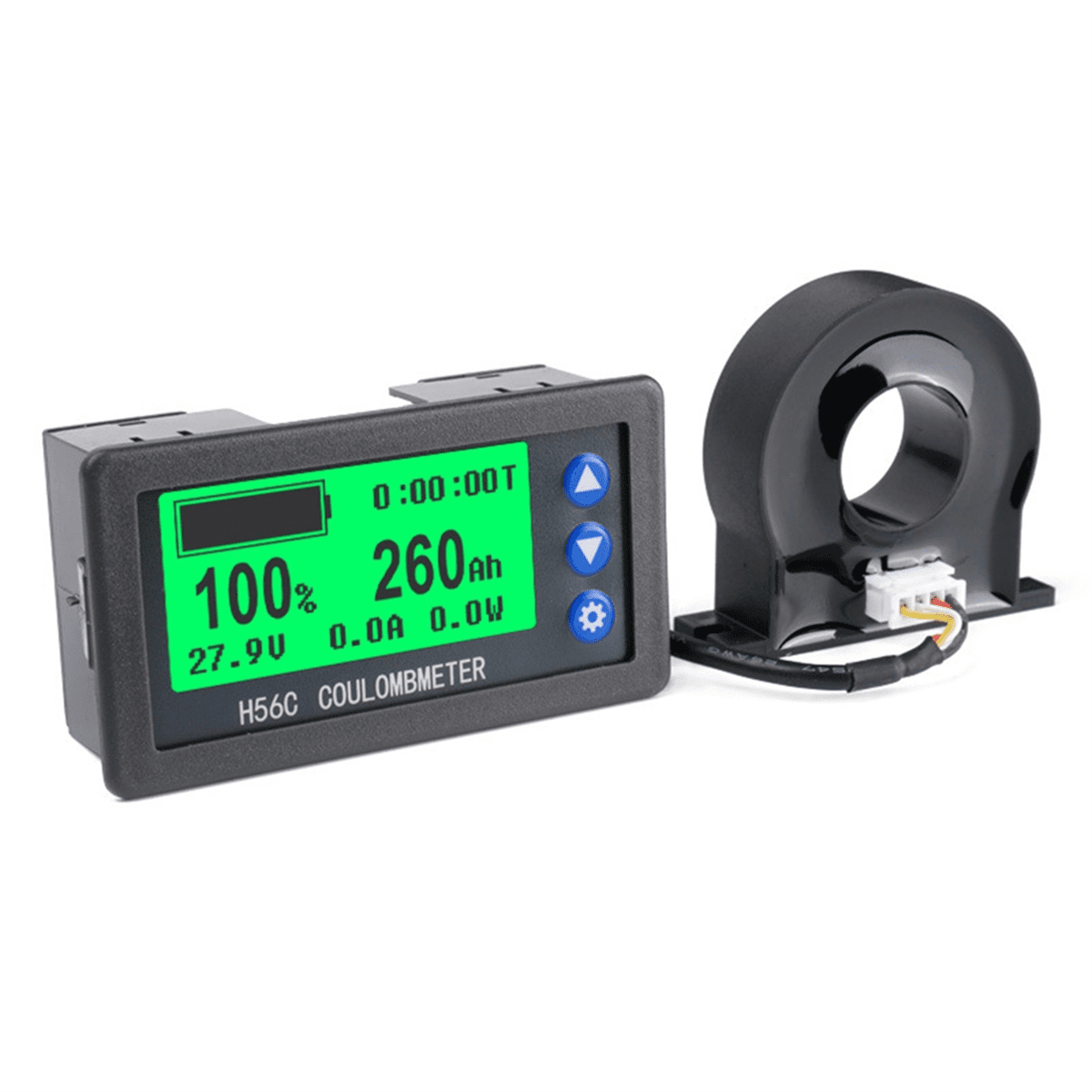 DC9-100V LCD Digital Hall Coulomb Meter Ammeter Voltmeter 50A Voltage Current Meter Battery Indicator Tester,1 * Hall Coulomb Meter,Black
