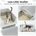 thumbnail image 3 of Stainless Steel Cat Litter Box for Kittens and Medium Cats, Open Top Metal Kitty Small Litter Box with High Sides Lid, Litter Mat, Scoop, No Odor, No Mess, Leak Proof, Easy Clean, 3 of 7