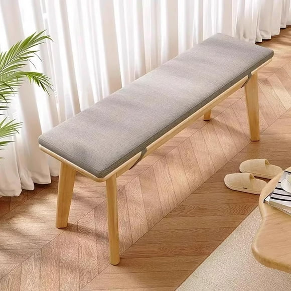 Wooden Bench Indoor with Upholstered, Modern Shoe Rack Bench for End of Bed, Dining, Entrance, Bedroom, Living Room, Kitchen