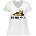 thumbnail image 3 of Inktastic Napping Dis Tew Much German Shepherd Women's Plus Size V-Neck T-Shirt, 3 of 5