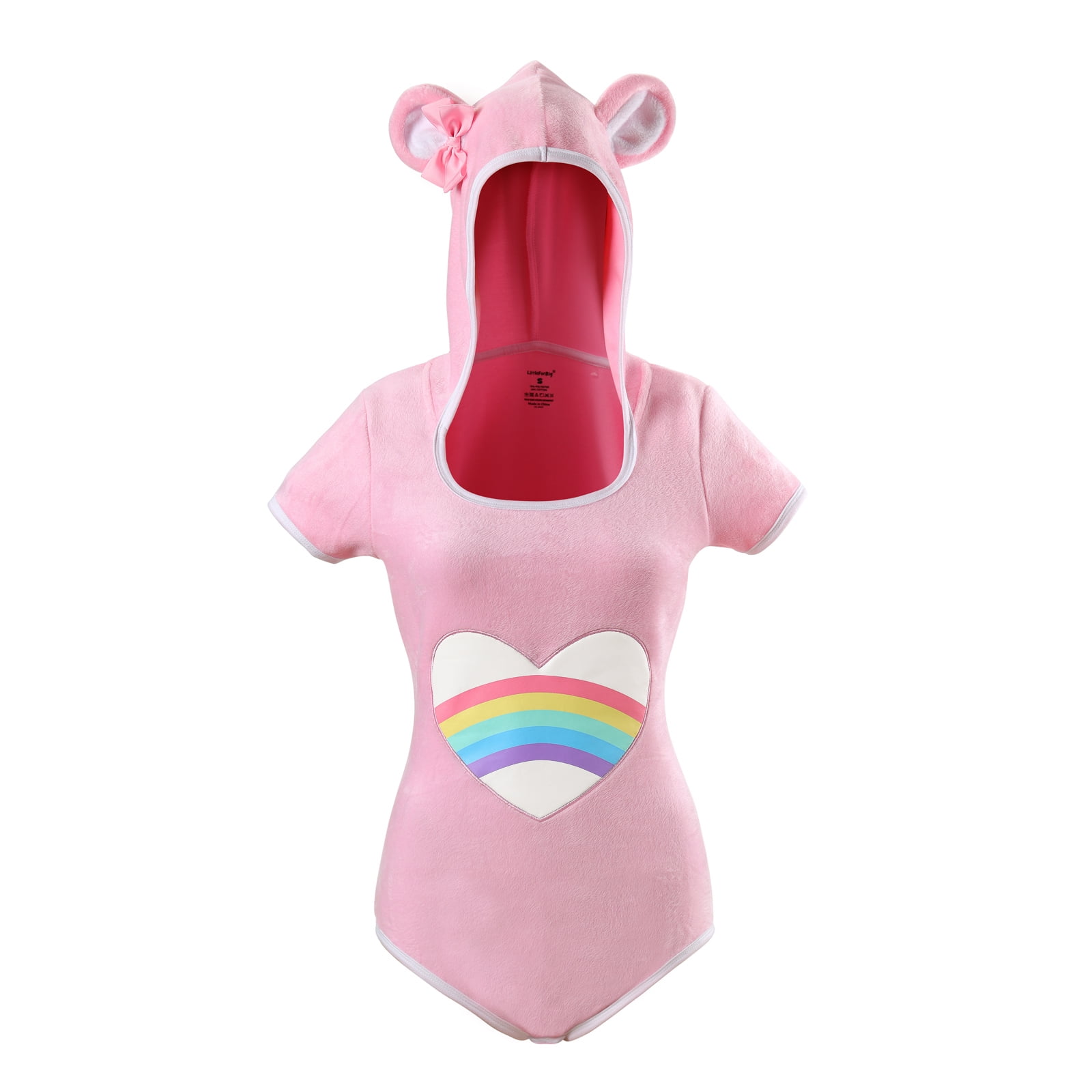 Littleforbig Cotton Romper Onesie Pajamas Bodysuit - Teddy Bear Onesie Pink 3X-Large