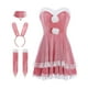 thumbnail image 2 of Bunny Costume Set Cosplay Piece W / Bunny Ears Bunny Suit para adultos Navidad Rosado Zulema  Disfraz de conejita, 2 of 6