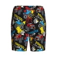 thumbnail image 5 of Easygdp Monster Car Men's Short Pajama Pants, Sleep Shorts, Household Pants, Casual Pants with Pockets - Large, 5 of 9