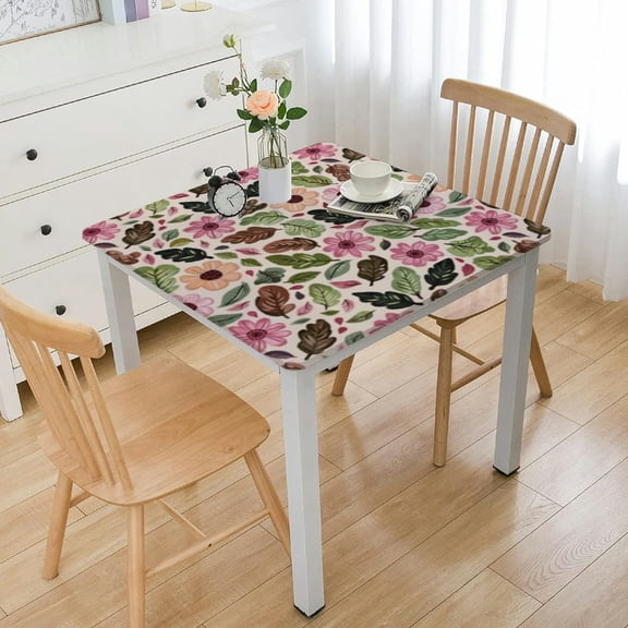 HAOXIT Rectangle Tablecloth,Flowers Table Cloth, Kitchen Dinning Tabletop Decoration, Fabric Table Cover for Outdoor and Indoor Use 36*36