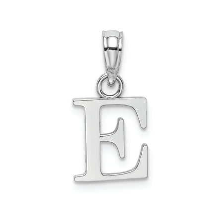 FJC Finejewelers 14k White Gold E Block Initial Charm