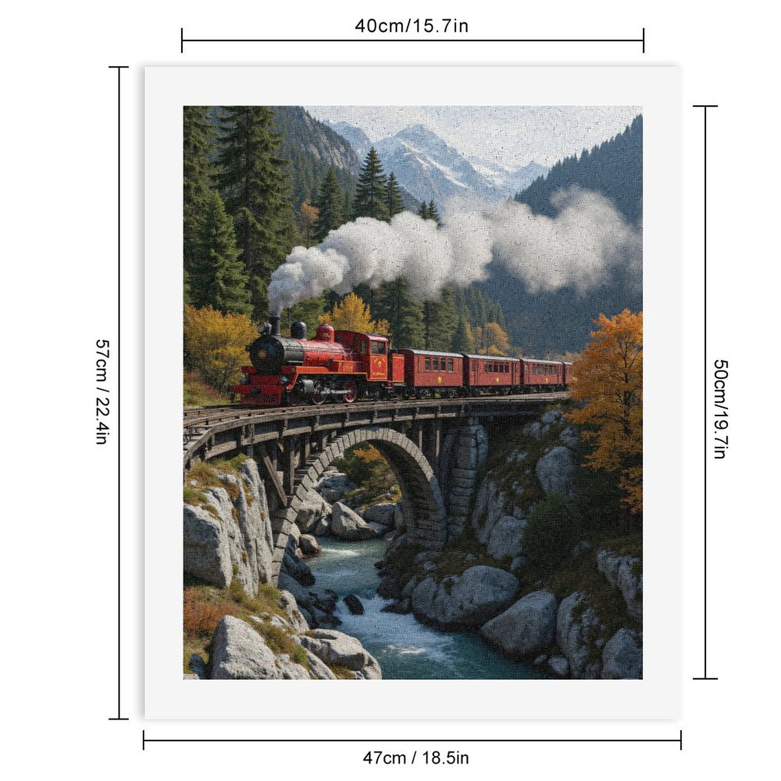 Paint by Numbers Kit for Adults, Red Train Scenic Mountain Journey Paint by Numbers, Easy Paint by Numbers Kit for Adults Beginner, DIY Adult Paint by Number Kits on Canvas, Home Decor