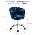 thumbnail image 5 of Costway Velvet Petal Shell Office Chair Adjustable Swivel Accent Vanity Armchair Blue, 5 of 10