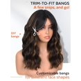 thumbnail image 2 of Lightweight Short Wavy Bob Wig with Curtain Bangs for Women -  Looking Synthetic Wig for Daily Wear, Beginner Friendly 14 Inch Heat Resistant Fashion Wig (Black with Brown Highlights), 2 of 6