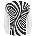 thumbnail image 2 of Trippy Black And White Swirl All Over Mens Long Sleeve T Shirt Multi MD, 2 of 2