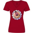 thumbnail image 3 of Inktastic Ladybug Hugs with Flower Women's V-Neck T-Shirt, 3 of 5