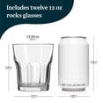 thumbnail image 3 of Libbey Gibraltar Rocks Glasses Set of 12, 12-Ounce, Iconic Heavy Base Bar Glassware, Dishwasher Safe Whiskey Drinking Glass Set for Everyday Use, 3 of 6