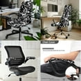 thumbnail image 2 of SCRAWLGOD Camouflage Black White 3 Pieces Non-Slip Computer Chair Slipcover with Arm Covers Crease Resistant Desk Chair Protector Washable Breathable High Back Chair Cover, S, 2 of 7
