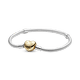 thumbnail image 1 of BRAZALETE PLTA ESTERLINA 925 CADENA SNAKE CIERRE CORAZON DORADO 47474, 1 of 2
