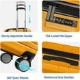 thumbnail image 6 of Carry On Luggage 22x14x9 Airline Approved Expandable Hardhsell Carry On Suitcase with Spinner Wheels Lightweight Small 20 Inch Travel Rolling Luggage with TSA Lock for Women Yellow, 6 of 13