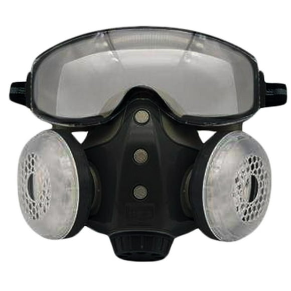 FHKOEGHS Masque Respiratoire Facial - Masques avec Filtre au Charbon Actif, contre la Poussière, les Gaz, la Vapeur Organique, Masque Respiratoire Intégré Anti-Poussière, Équipement de Protection Intégrale Réutilisable pour le Travail Industriel