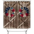 thumbnail image 2 of Juego de 4 cortinas de ducha con diseño de puerta de granero de estilo rústico, impermeables, de tela, antideslizantes, para baño, con diseño de plantas verdes, estilo vintage, gris, para puerta de, 2 of 7