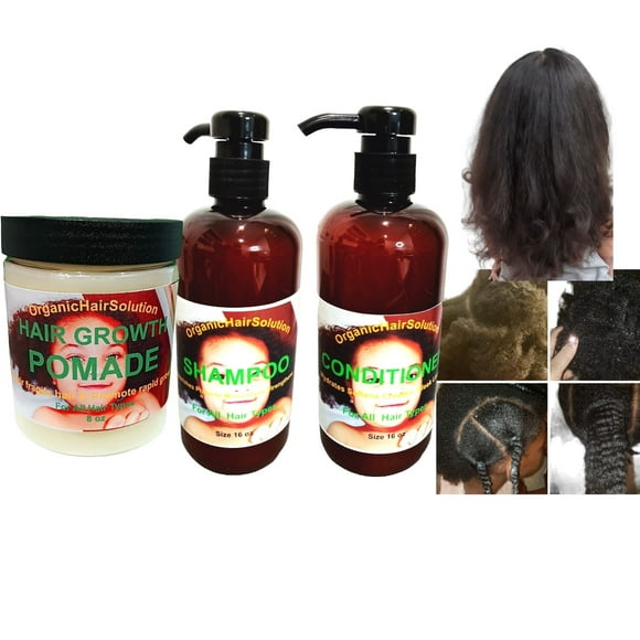 Kids Hair Growth Set- Pomade-Shampoo-Conditioner-Scalp & Hair Strengthening-For Stronger Longer Hair-Split Ends & Dry-Sulfate/Paraben Free- For All Hair Types (pack 3)