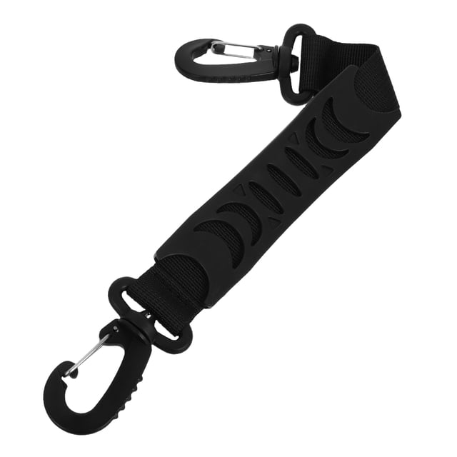 WRITWAA Sangles de Ski Réglables avec Laisse de Patin Noir PVC 1 Pce