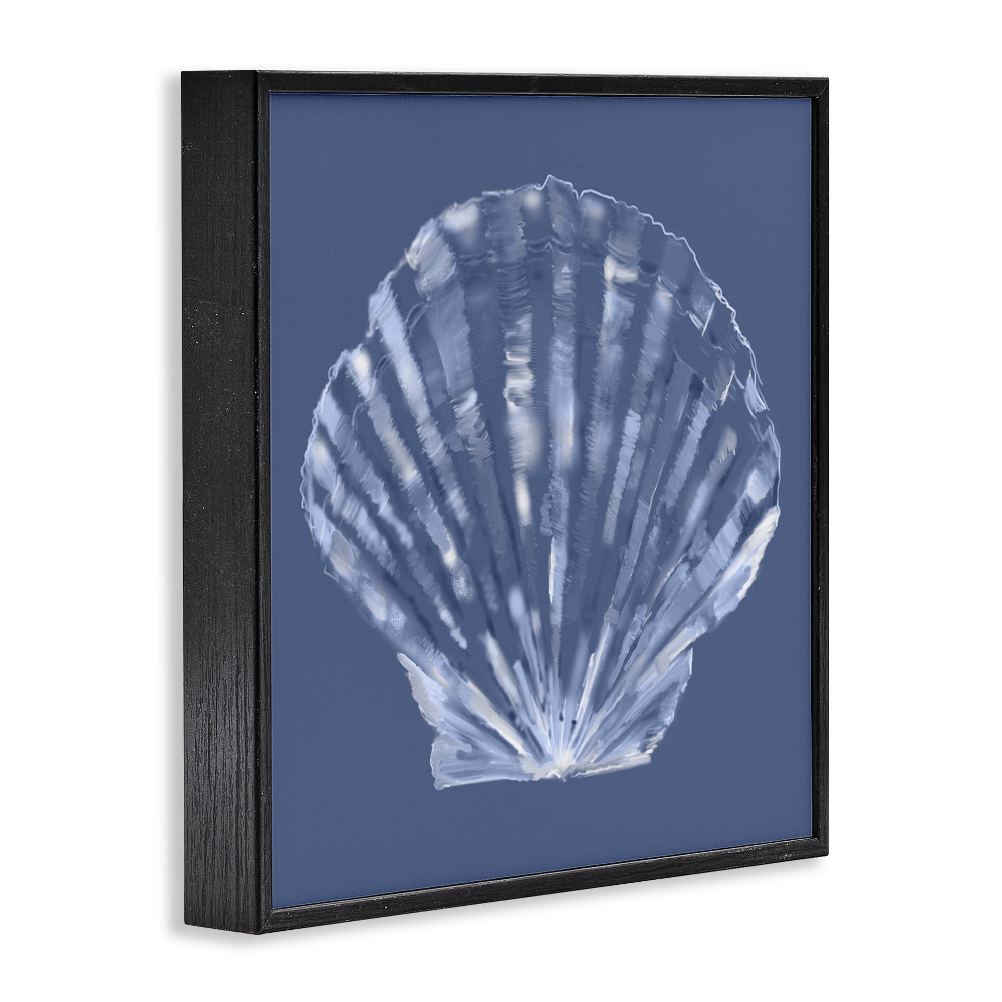 Stupell Industries Blue Nova Seashell Animals & Insects Painting Black Framed Art Print Wall Art, 17 x 17