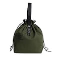 thumbnail image 1 of Bolsa térmica de lona con cordón, plegable y ligera, color verde, 1 of 5