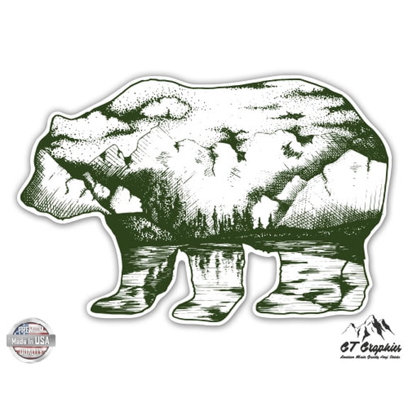 Bear Mountains Green - 12" Vinyl Sticker Waterproof Decal