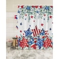 thumbnail image 2 of 4th of July Shower Curtain, Patriotic Stars Stripes Shower Curtains Set with Hooks, Eucalyptus Leaves Independence Day Waterproof Fabric Bathroom Curtains Decor Home Accessories,72 X 72 Inch Long, 2 of 8