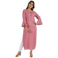 thumbnail image 3 of Moomaya Printed Kurta&nbsp;Kurti&nbsp;Bell&nbsp;Sleeve Designer Indian Long Tunic For Women, 3 of 6