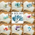 thumbnail image 1 of Classic Throw Pillow Covers Set of 8，18 x 18 Inch Colorful Flowers Pattern Square Pillow Cases with Zipper for Couch Sofa Bedroom, 1 of 7