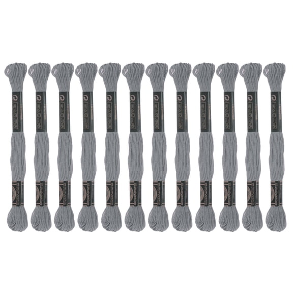 12 Skeins Embroidery Floss 8.75yds(8m) Egyptian Cotton Cross Stitch Thread, Dark Grey(6004)