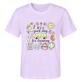 thumbnail image 5 of Endives Women's Short Sleeve T-shirt Plus Size Teacher Shirt Womens Graphic T Shirt Summer Tops Funny Print Crew Neck Casual Loose Cute T Shirts T Shirts for Women Purple XXXL, 5 of 7