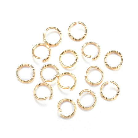 200 pc 304 Stainless Steel Jump Rings Open Jump Rings Real 24K Gold Plated 20 Gauge 7x0.8mm