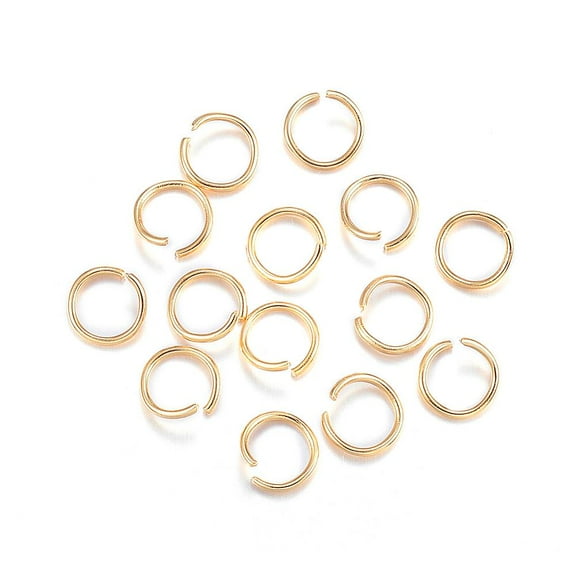 200 pc 304 Stainless Steel Jump Rings Open Jump Rings Real 24K Gold Plated 20 Gauge 7x0.8mm